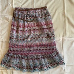 Girls long skirt with braided belt